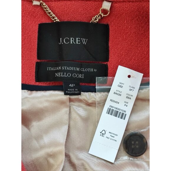 J.Crew Women's Villa Coat Nello Gori Salmon Italian Wool Size 4P US - Picture 3 of 11
